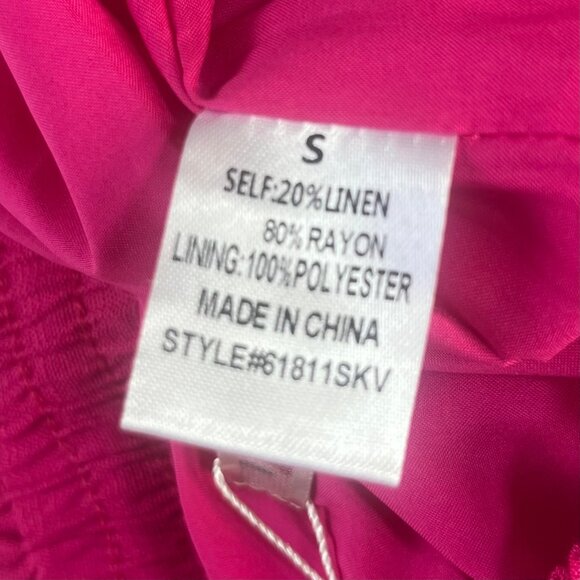 Skylar Rose Shorts Linen Blend Womens Small Pink New Elastic Waist - Picture 6 of 8